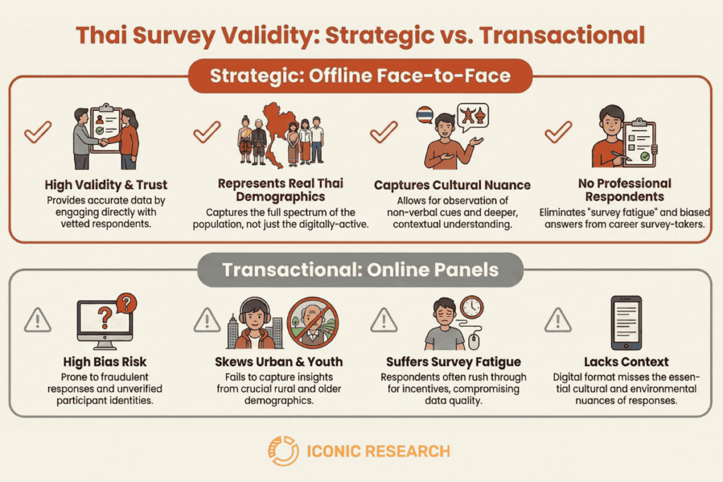 Offline Quantitative Surveys vs Online Panels